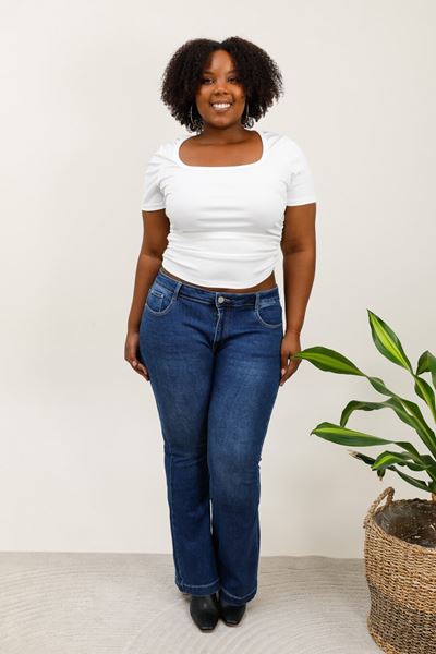 Picture of CURVY GIRL STRAIGHT LEG BLUE JEANS